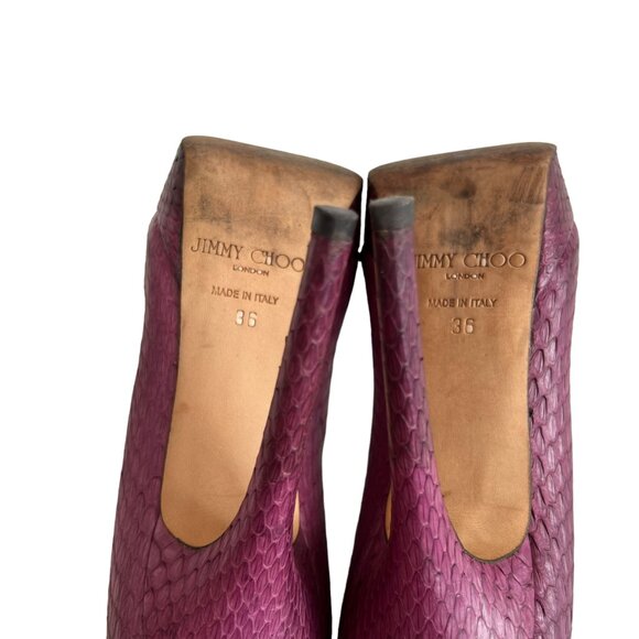 Jimmy Choo Cosmic Snakeskin leather pumps platform 5" stiletto high heel 36 - Picture 9 of 11